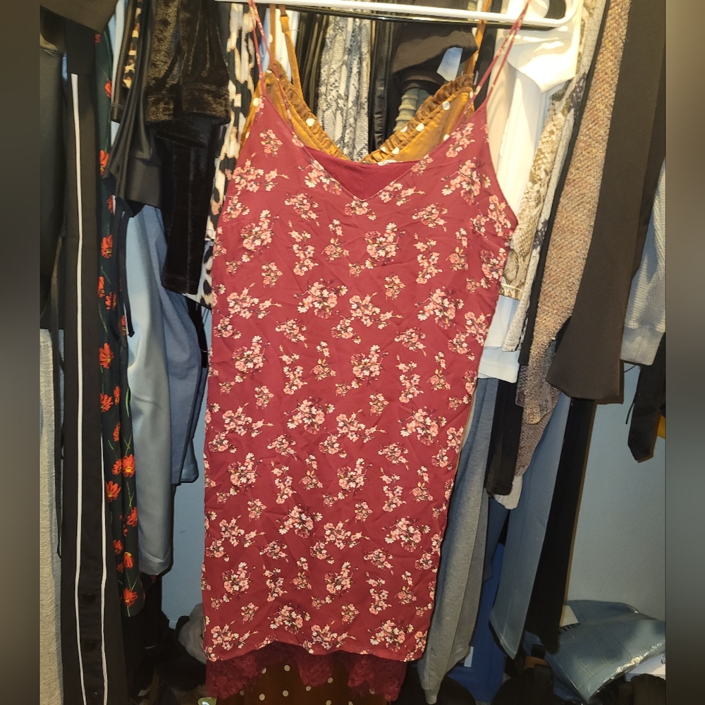 Red floral dress